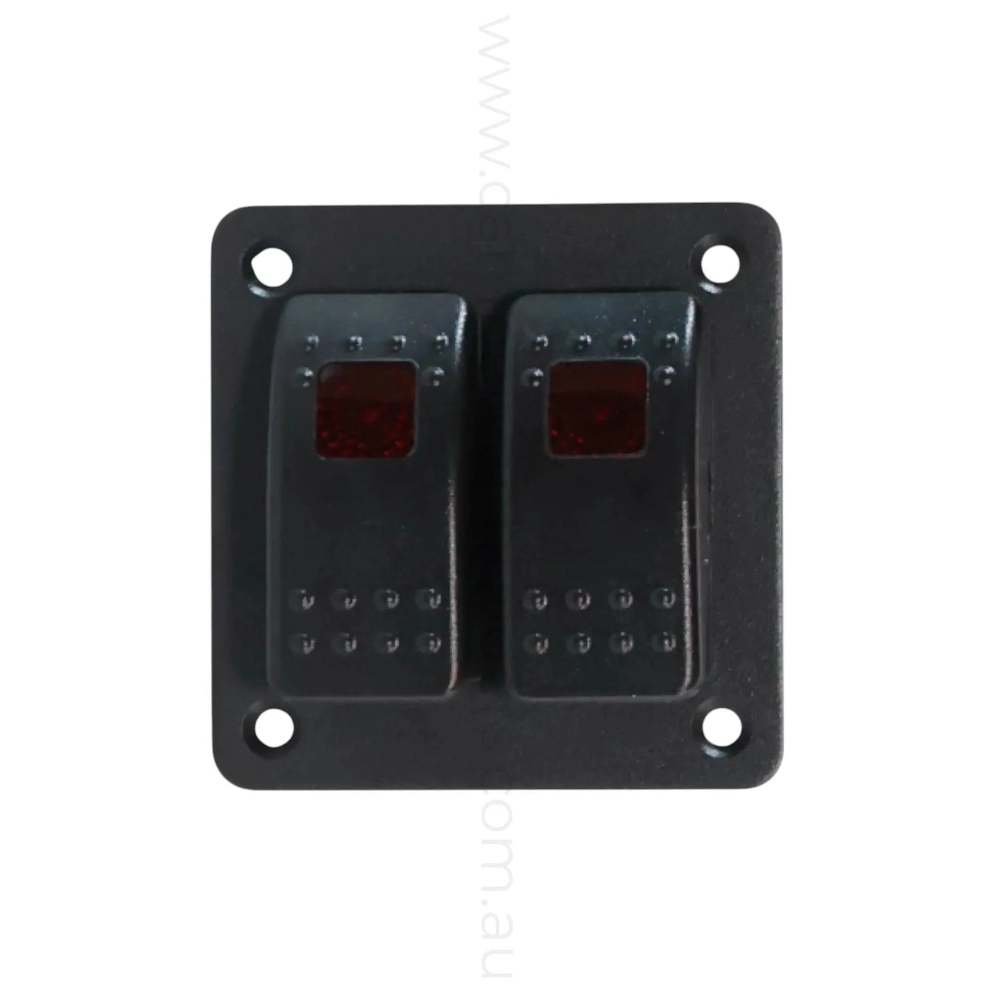 marine style 2 way rocker switch panel with led illumination for campervan fitouts