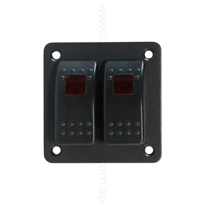 marine style 2 way rocker switch panel with led illumination for campervan fitouts