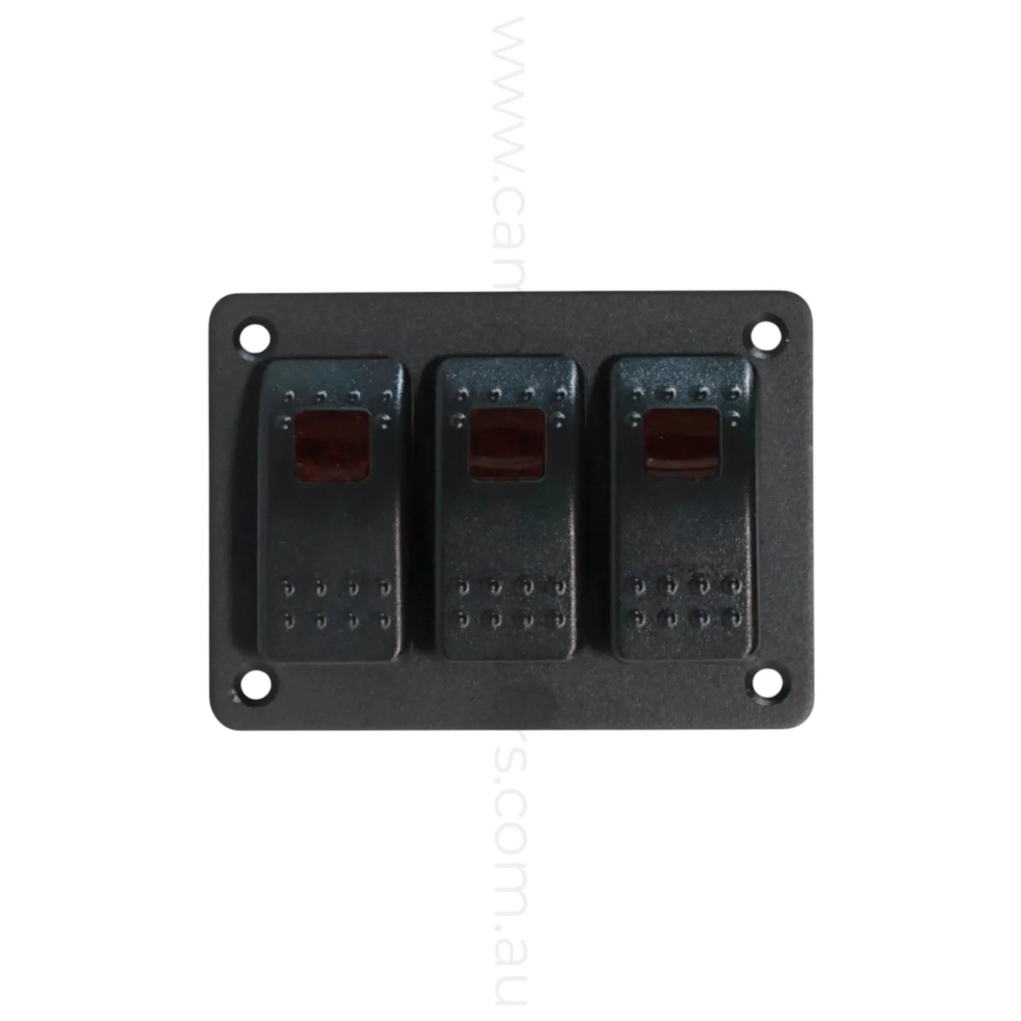 marine style 3 way rocker switch panel with led illumination for campervan fitouts