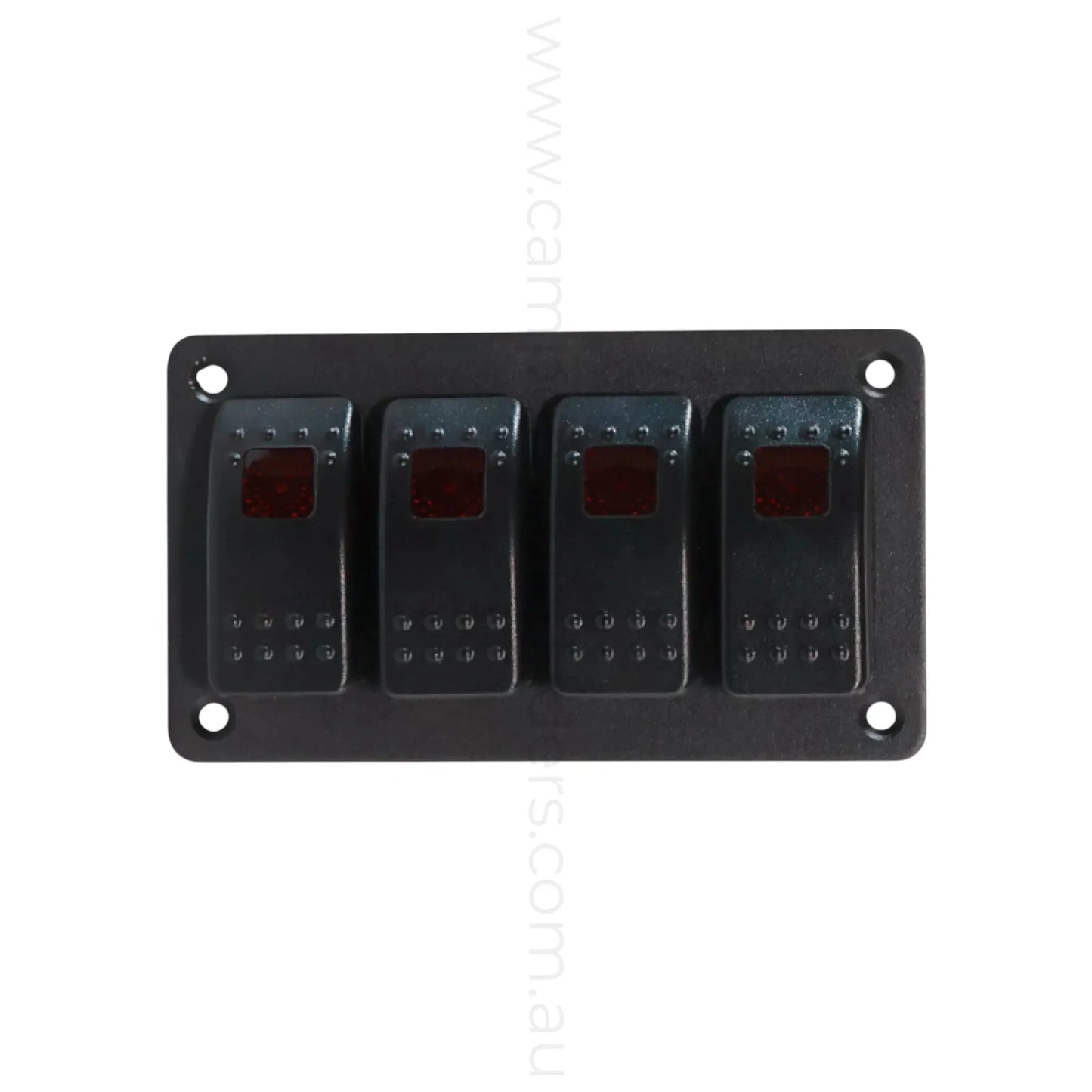 marine style 4 way rocker switch panel with led illumination for campervan fitouts