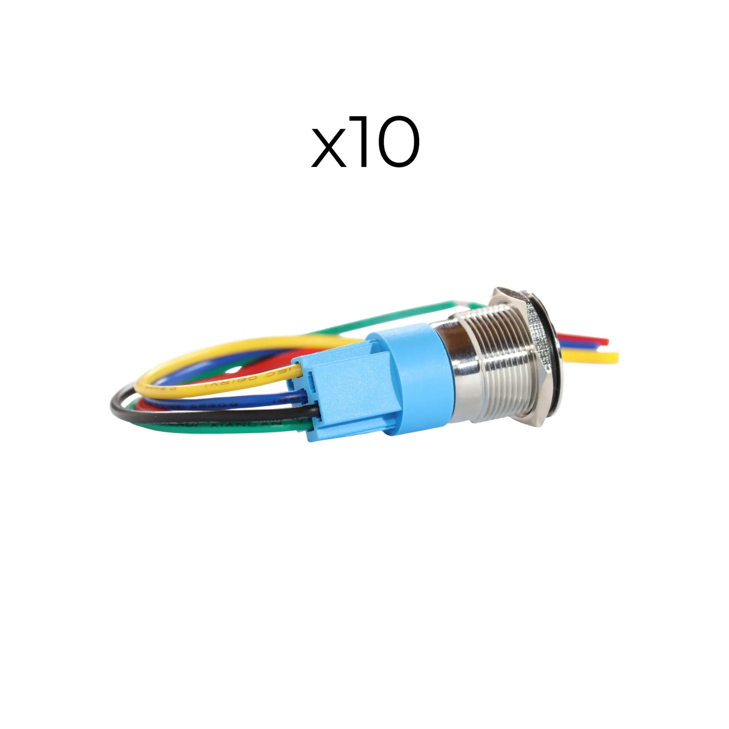 12v to 24v 19mm down push button switch with stainless finish for vehicle electrical upgrades