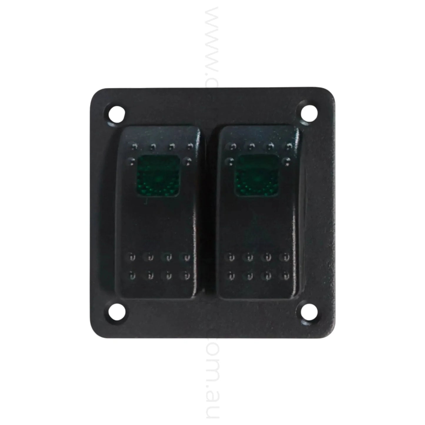 2 way on off rocker switch panel with single led light for caravan power control
