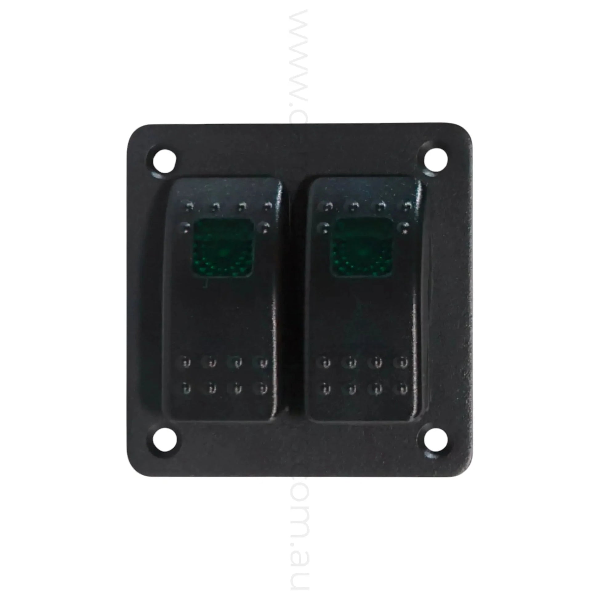 2 way on off rocker switch panel with single led light for caravan power control