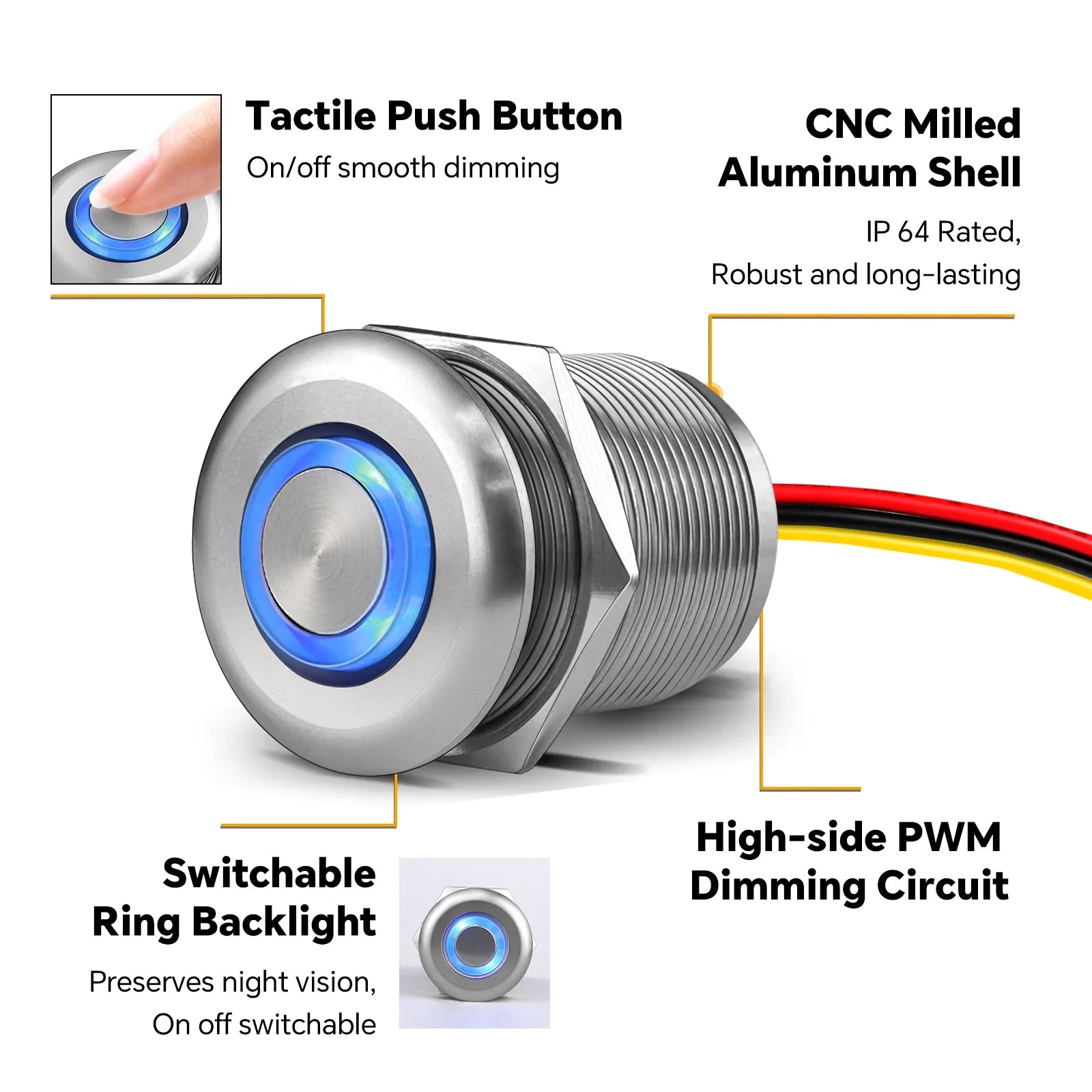 small aluminum led dimmer in neutral setting