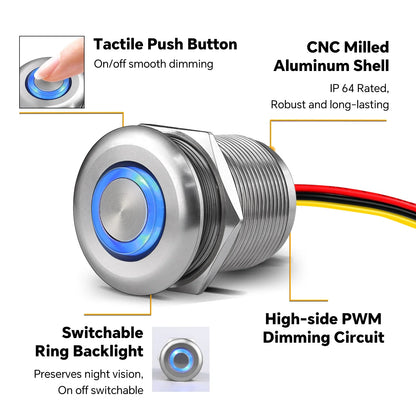 small aluminum led dimmer in neutral setting