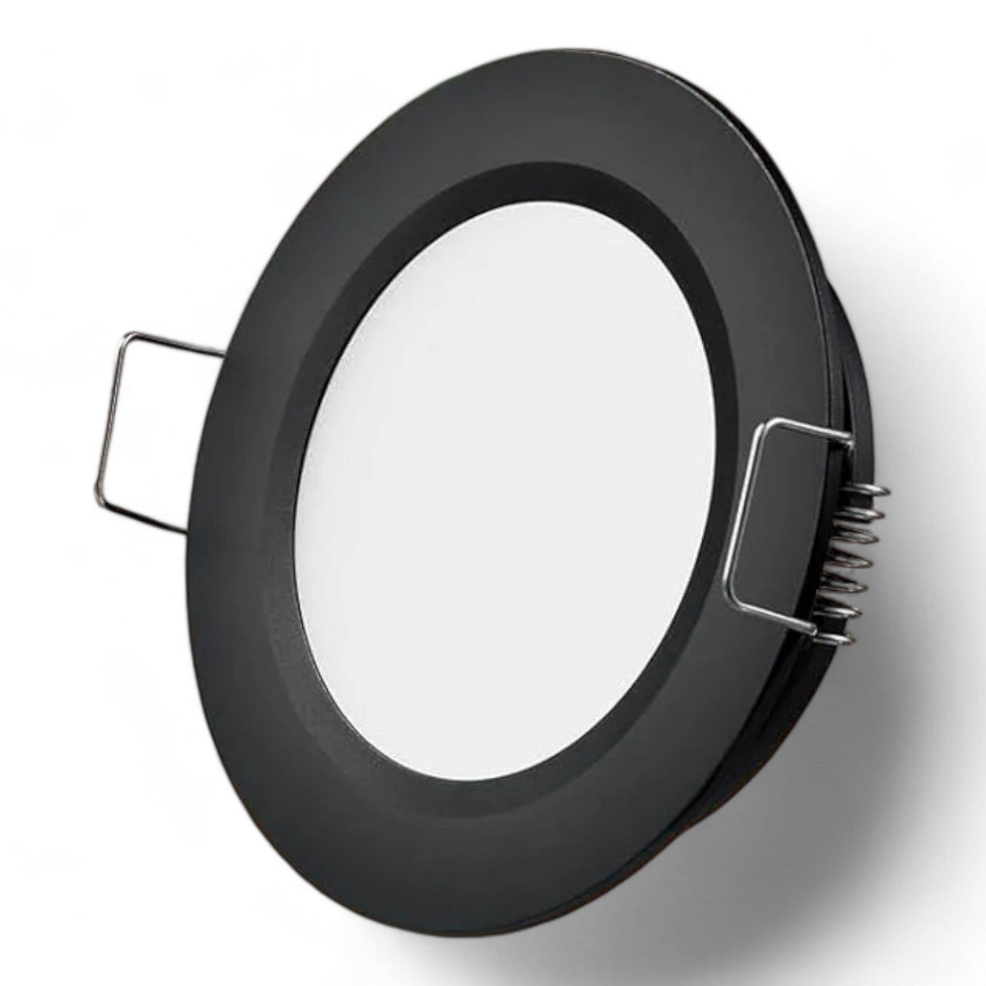 cool white 12v downlight in black housing
