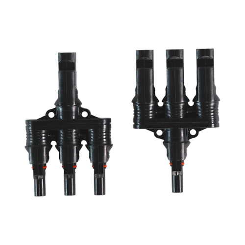 solar 3-to-1 MC4 parallel connectors placed on bench