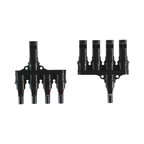 solar 4-to-1 MC4 parallel connectors placed on bench