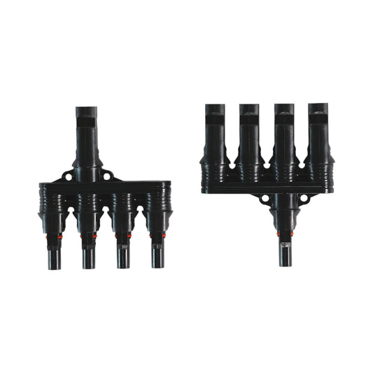 solar 4-to-1 MC4 parallel connectors placed on bench
