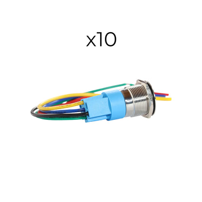 compact 19mm push button switch with stainless finish for caravan 12v starlink systems
