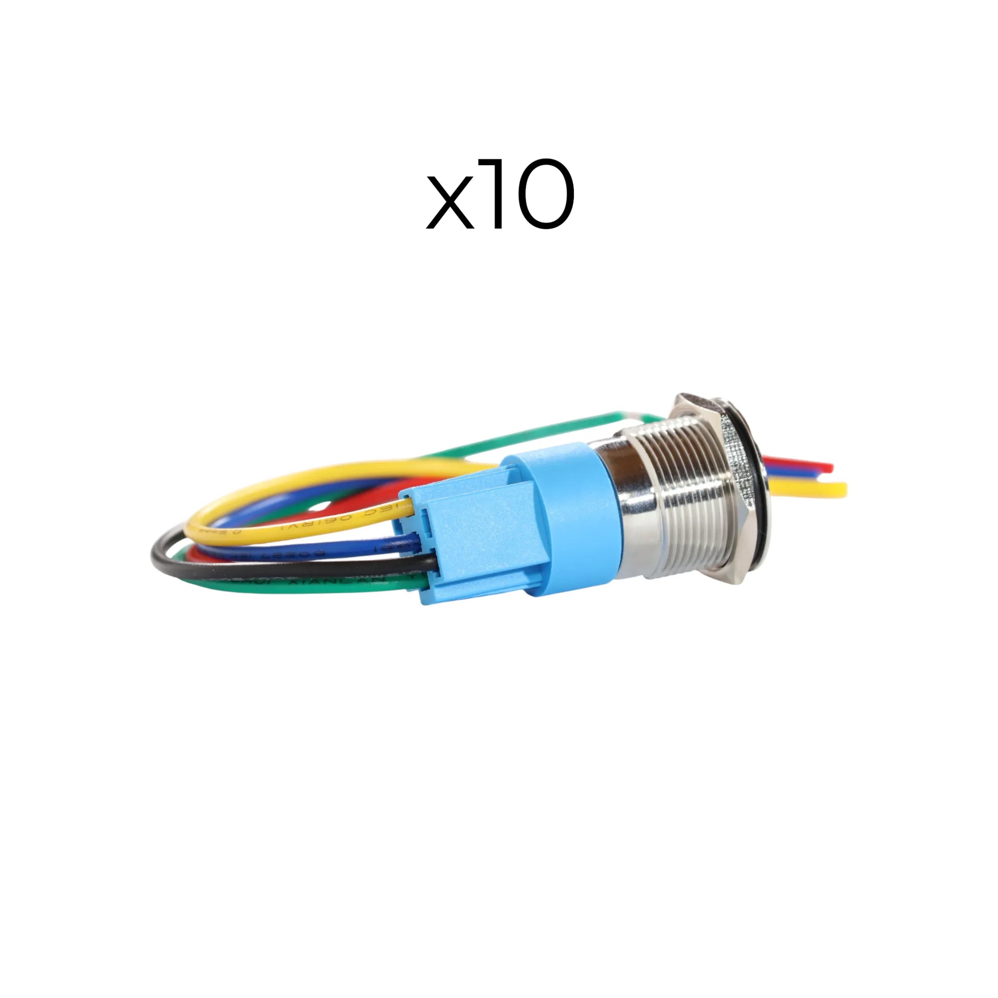 compact 19mm push button switch with stainless finish for caravan 12v power control