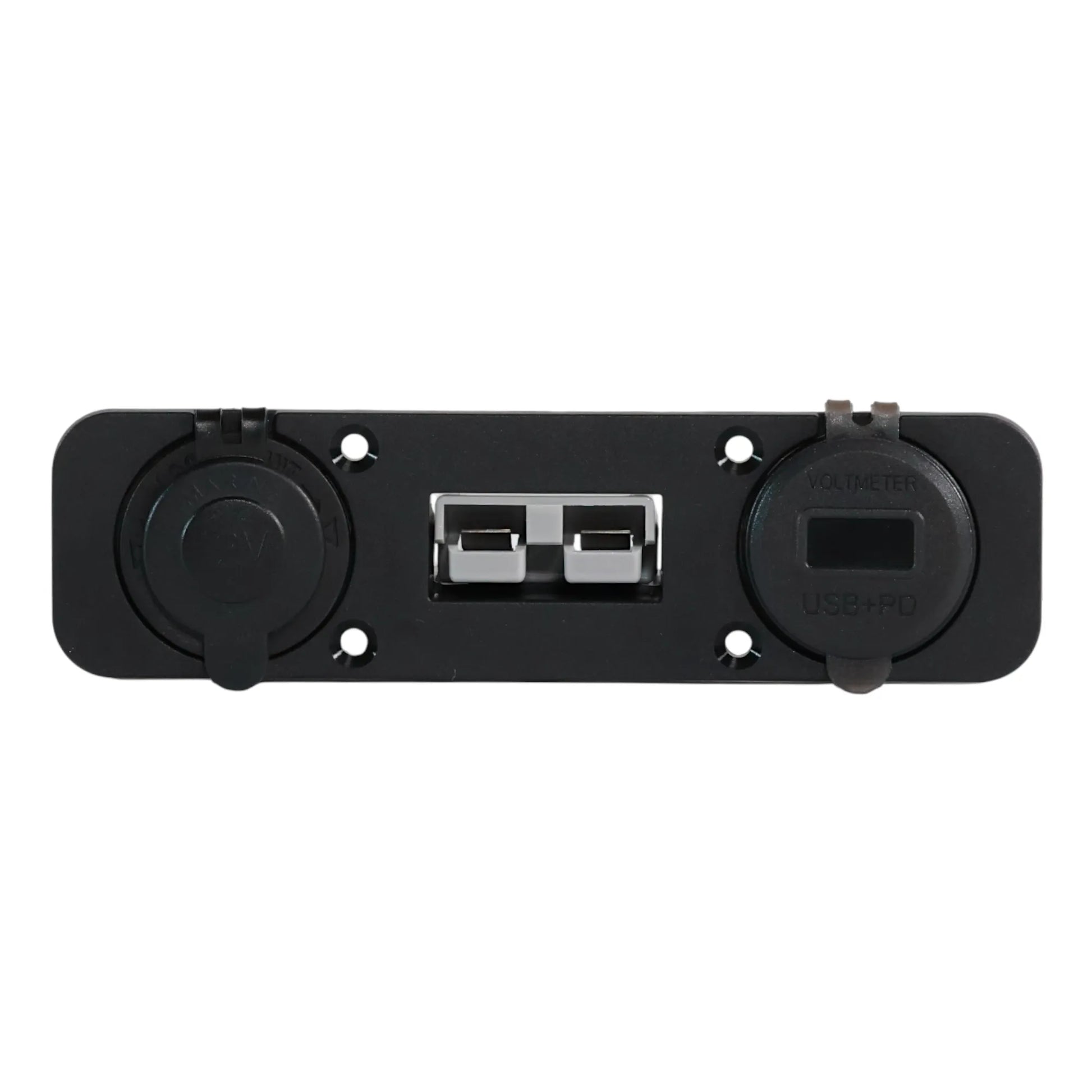 campervan surface mount panel with anderson plug usb a usb c and voltmeter