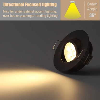 black swivel downlight in neutral product view