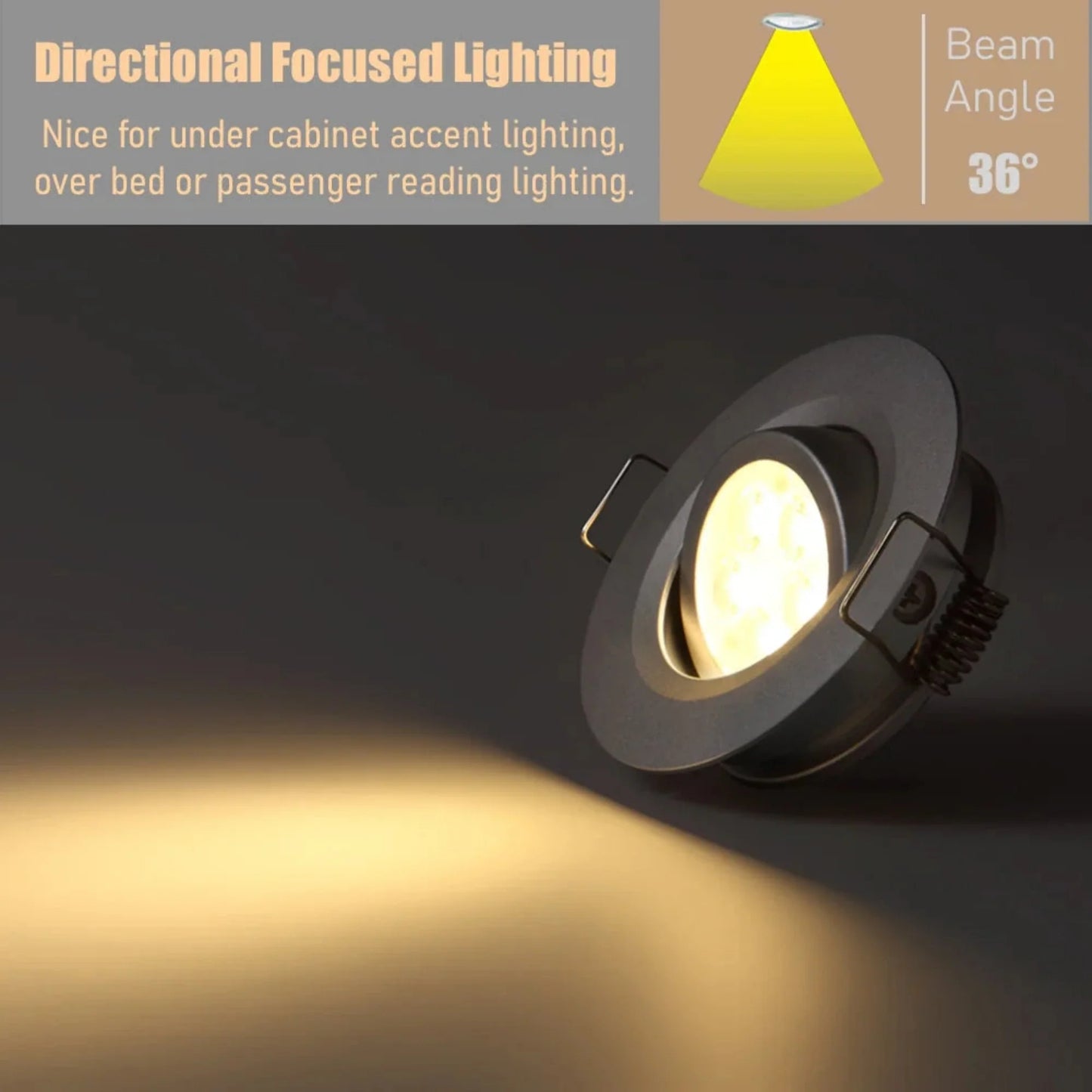 silver swivel downlight in neutral product view