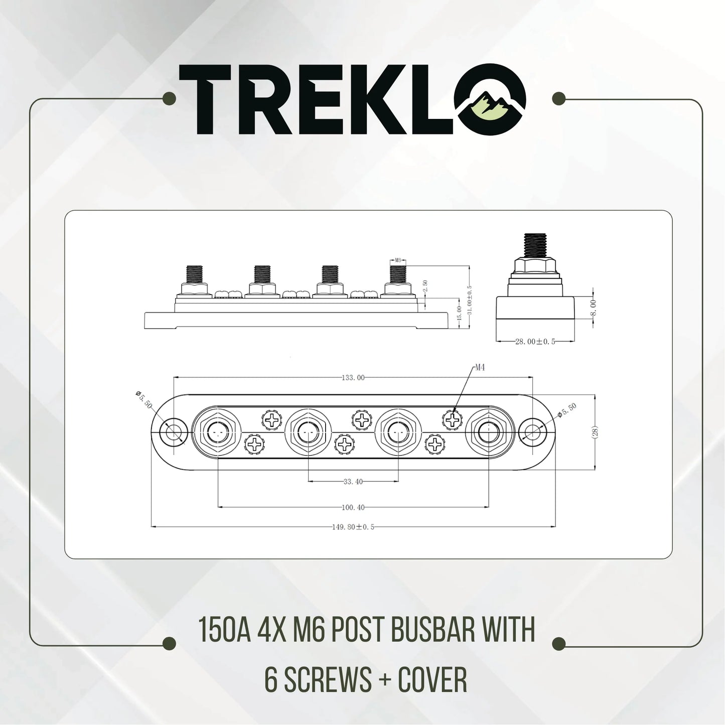 heavy duty treklo 150a m6 busbar designed for reliable current flow