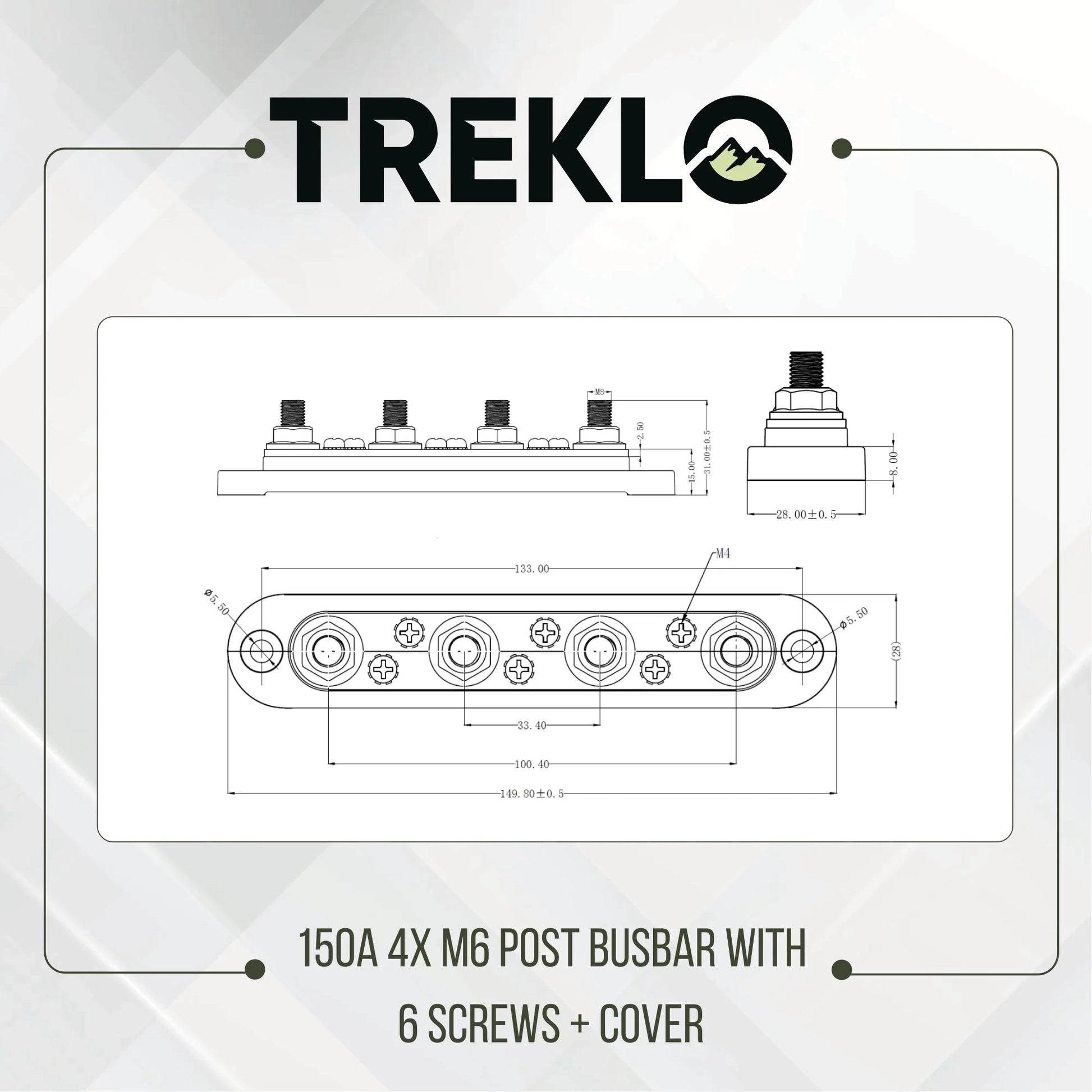 heavy duty treklo 150a m6 busbar designed for reliable current flow