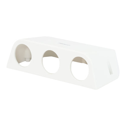 white triple surface mount housing for 12v accessories
