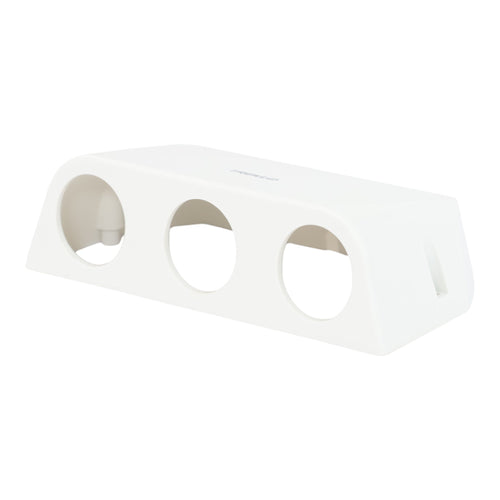 white triple surface mount housing for 12v accessories