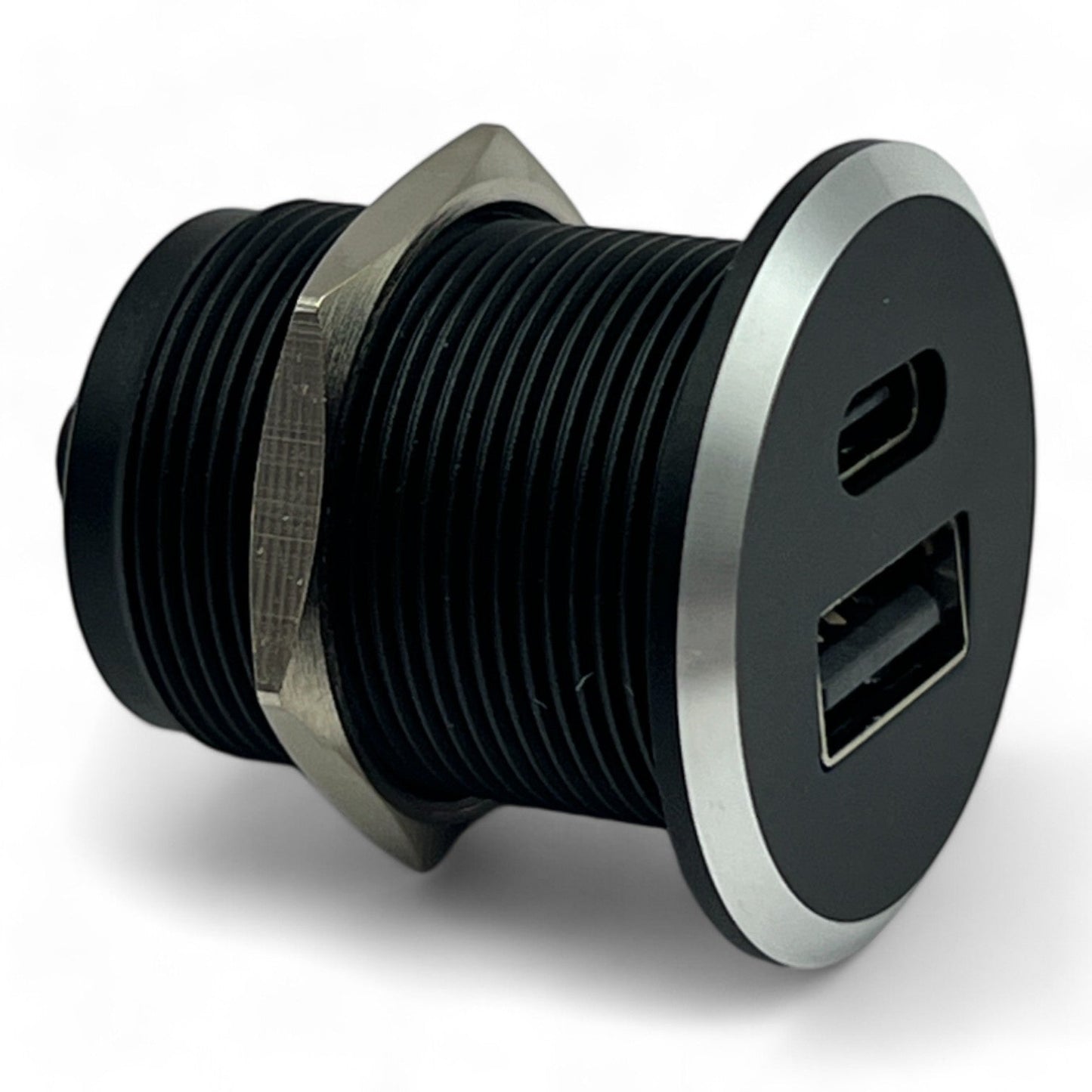 caravan aluminium recessed usb charger small size