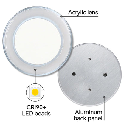 LED disc light emitting warm white illumination