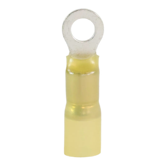 Yellow heat shrink ring terminal M5 (100 pack) for caravan, rv, and campervan waterproof 12v wiring connections
