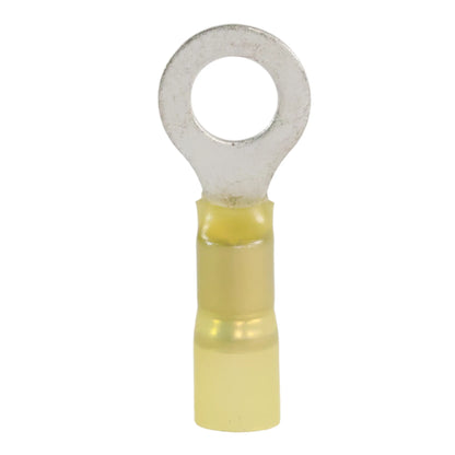 Yellow heat shrink ring terminal M8 (100 pack) for caravan, rv, and campervan waterproof 12v wiring connections