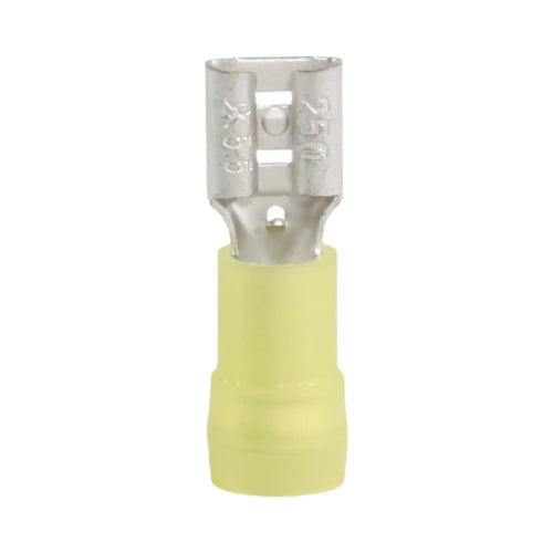Yellow nylon female quick disconnect (100 pack) for caravan, rv, and campervan 12v wiring connections