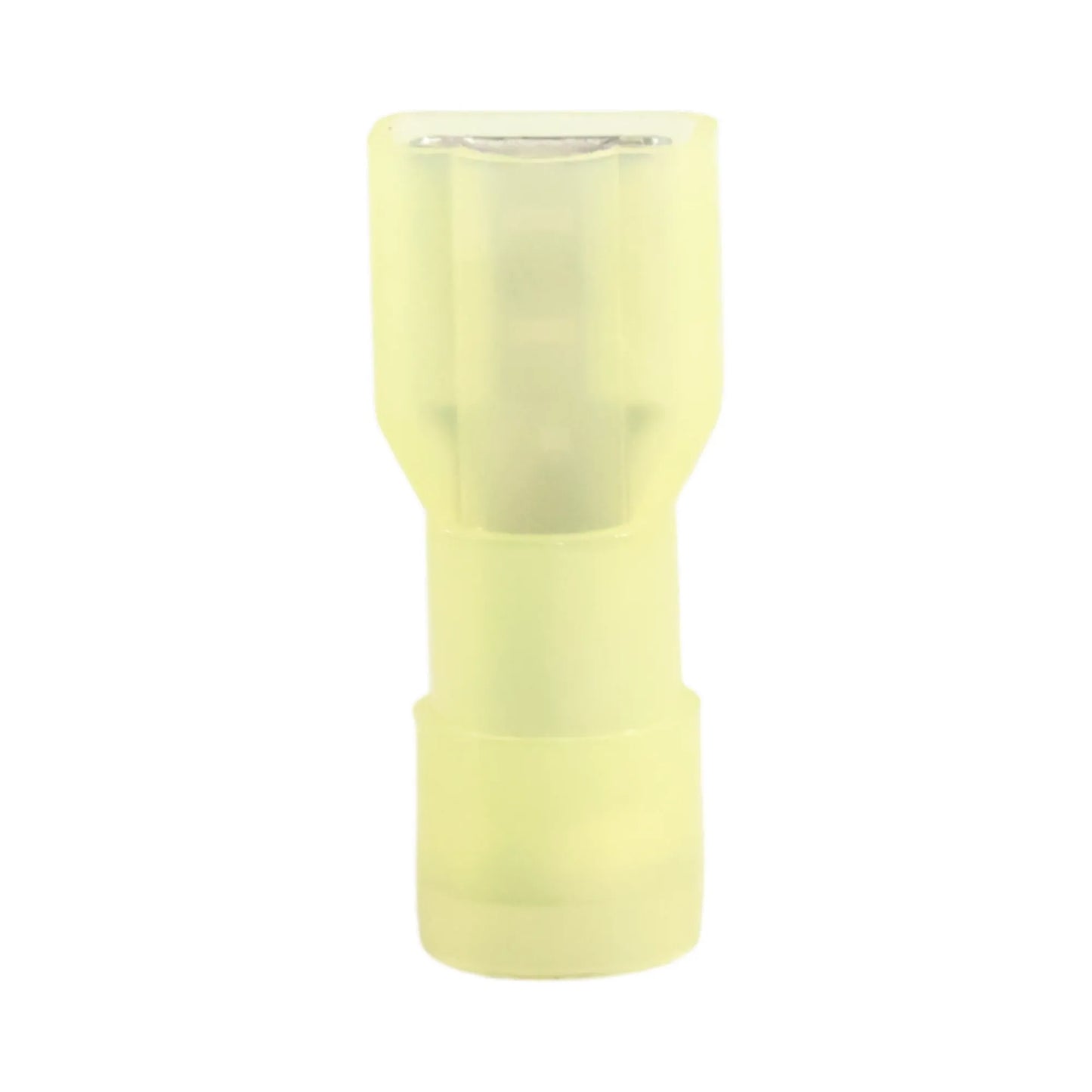 Yellow nylon fully insulated female quick disconnect (100 pack) for caravan, rv, and campervan 12v wiring connections