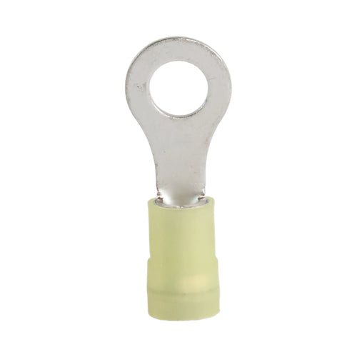Yellow nylon insulated ring terminal M6 (100 pack) for caravan, rv, and campervan 12v wiring connections
