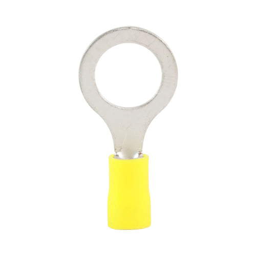 Yellow vinyl insulated ring terminal M12 for caravan, rv, and campervan 12v wiring connections