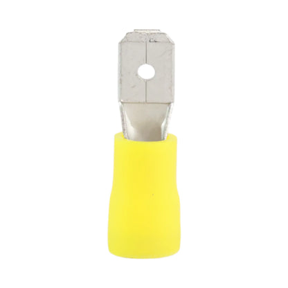 Yellow vinyl male quick disconnect (100 pack) for caravan, rv, and campervan 12v wiring connections
