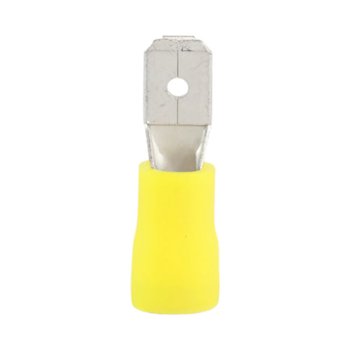 Yellow vinyl male quick disconnect (100 pack) for caravan, rv, and campervan 12v wiring connections